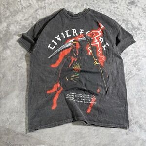 Civil Regime Saint & Sinner Blazing Head Driller Skull Reaper Shirt MEDIUM